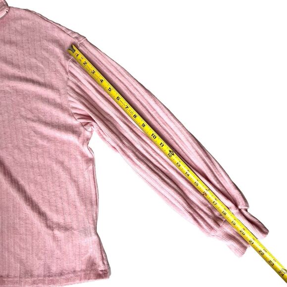 Pale Pink Sweater Women's Large Dusty Rose Velvety‎ Long Sleeve Romantic Winter - Picture 8 of 14